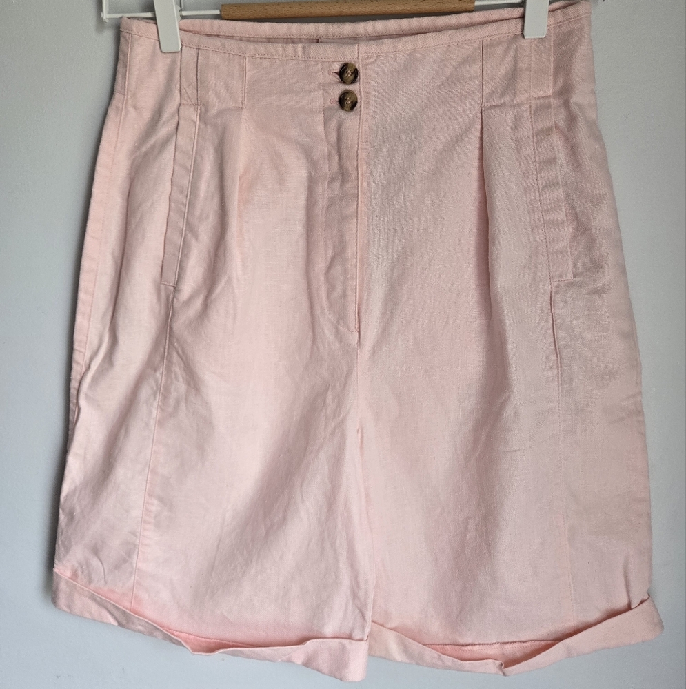 TOKO n KO Light Pink Ramie And Cotton Vintage Bermudas Shorts